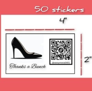 QR Thank You Closet Stickers 2x4 50 Custom Handcrafted Your Choice Design